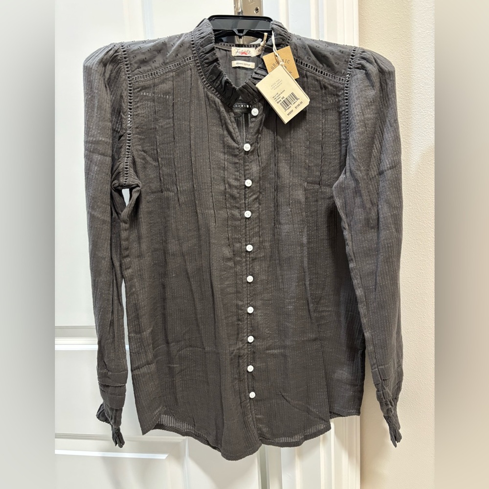 Faherty Dark Gray Button Down Shirt - image 5